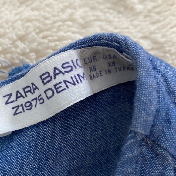 Zara Chambray Racerback Ruffle Romper Shorts small - Picture 2 of 4
